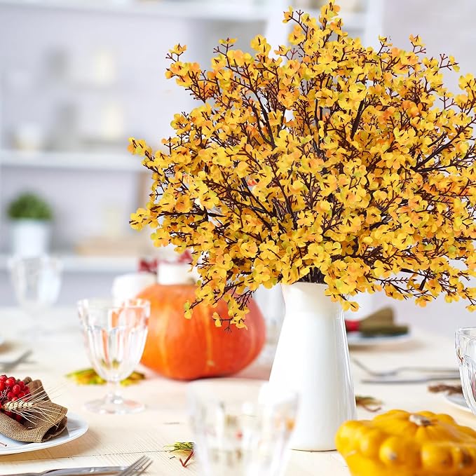 10 Pcs Fall Flowers, Real Touch Babys Breath Artificial Flowers, Full Baby - Image 4