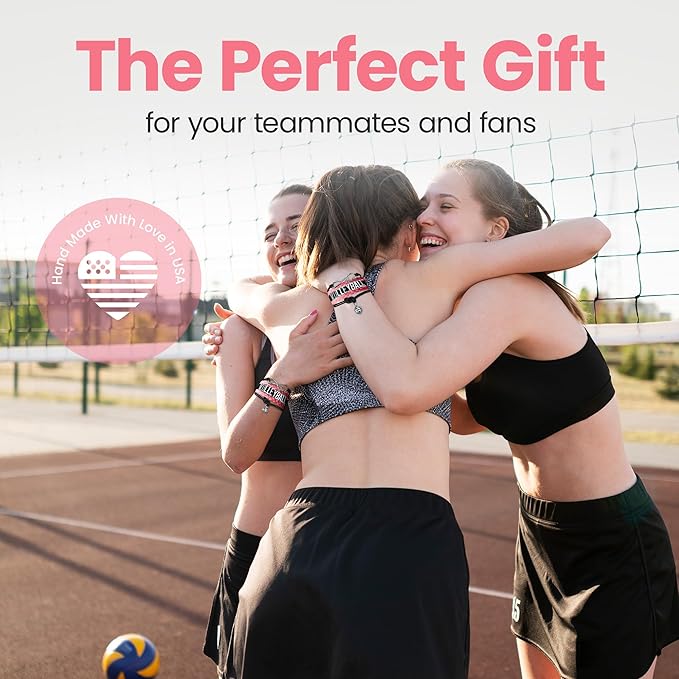 Volleyball Bracelets For Girls- Ideal Volleyball Gifts & Souvenirs. Adjustable Charm Bracelet with Moveable Letters, Infinity Symbol & Silver Volleyball Charm. Fashionable Bracelets by SportyBella.