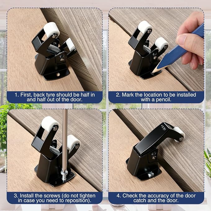 Dreyoo 1 Pack Screen and Storm Door Catch, 1-3/4 x 1-5/8 in, Zinc Plated - Image 5