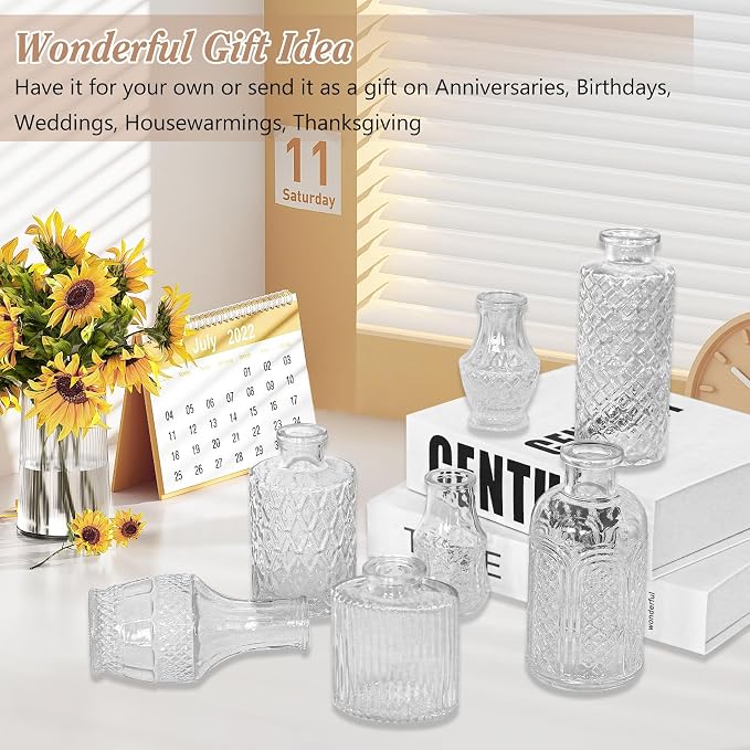 Set of 40 Glass Bud Vases, Small Clear Glass Vases in Bulk, Mini Vintage - Image 4
