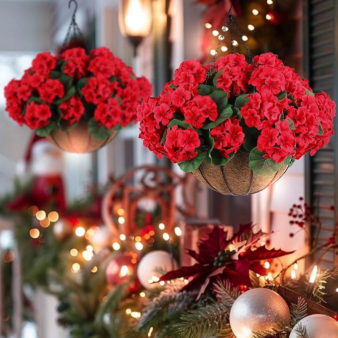 Hananona 6 Pcs Artificial Geranium Flowers - Image 4