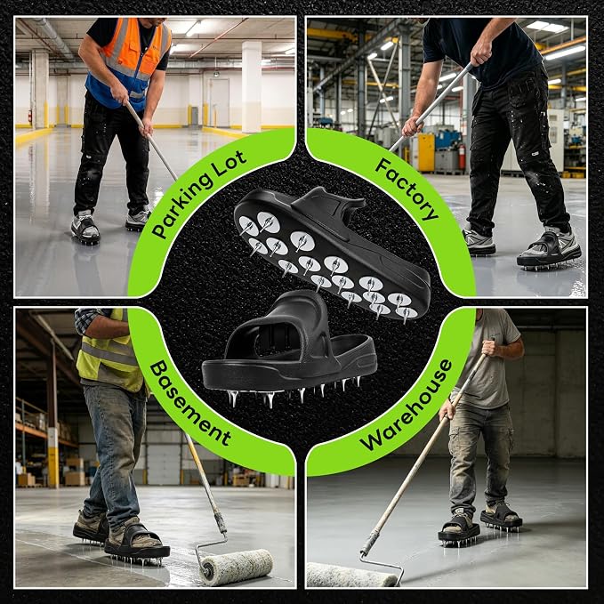 Epoxy Spike Shoes for Flooring, US XLarge Size Black | Sharp Spiked Shoes for - Image 2