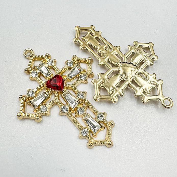 Zirconia Crystal Rhinestone Cross Charms for Jewelry Making Bracelet Necklace Choke Earring Pendant Key Chain Craft Supplies DIY Accessories
