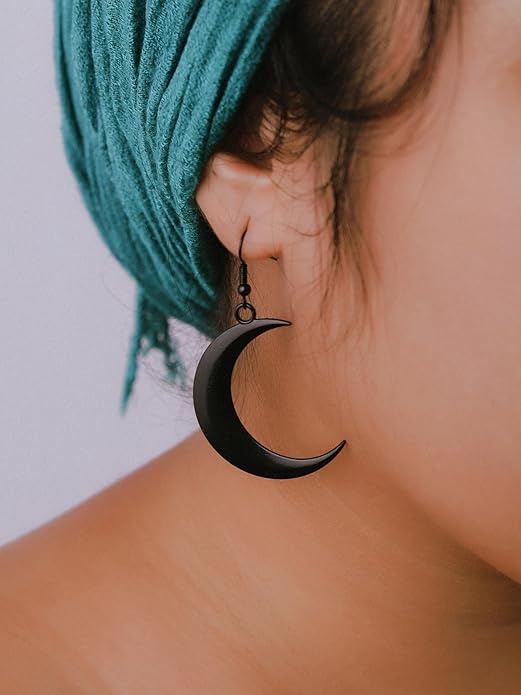 MINACHI Simple Crescent Moon Dangle Drop Earrings, Fashion Statement Jewelry Gift for Women