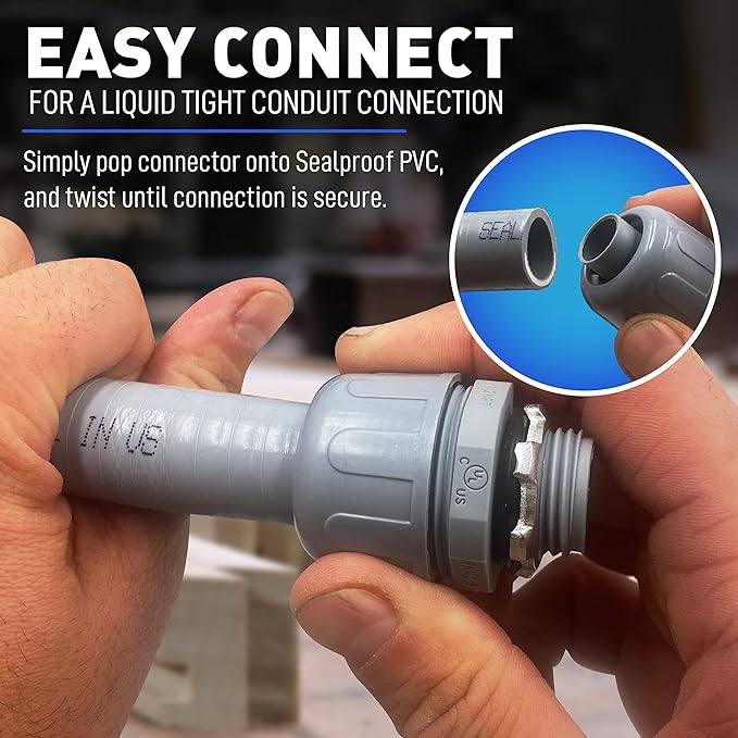 1-Inch Non-metallic Liquid-Tight Conduit and Connector Kit, 25 Foot Made in USA - Image 5