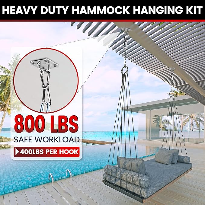 304 Stainless Steel Pad Eye Snap Hook, M6 Ceiling Hook 800Lb, Yoga Gym Equipment - Image 2