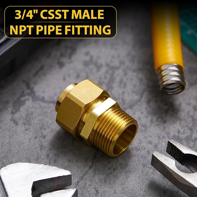 Frienda 16 Pack CSST Gas Line Fittings 3/4'' NPT Brass Male Adapter | Hex Nipple - Image 7