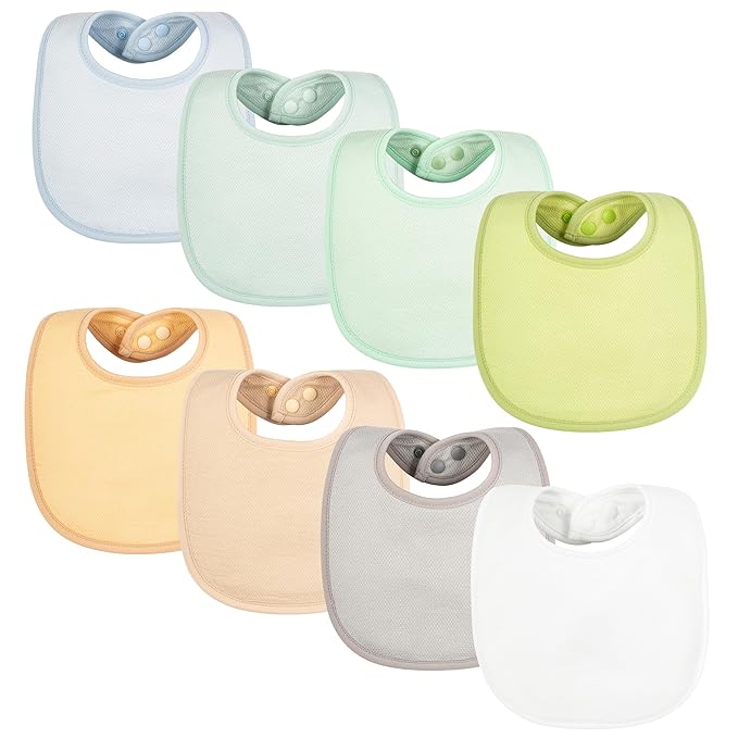 Tiny Twinkle 8 Pack Baby Bibs for Drooling and Teething – Waterproof & Absorbent Bibs for Baby Girl & Boy, Machine Washable Infant Bib Set for Newborns and Toddlers (Boy Macaron 8-Pack)