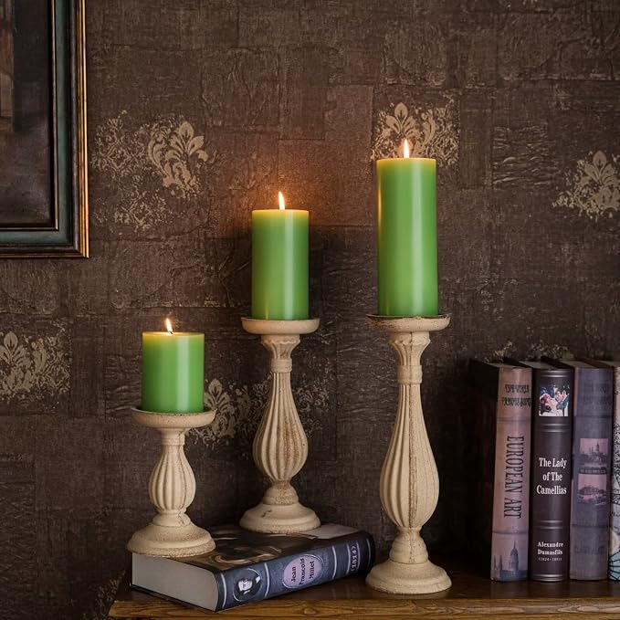 MOZEAL 3" x 6" Hand-Poured Unscented Candle, Dripless Pillar Candle Set of 3 - Image 6