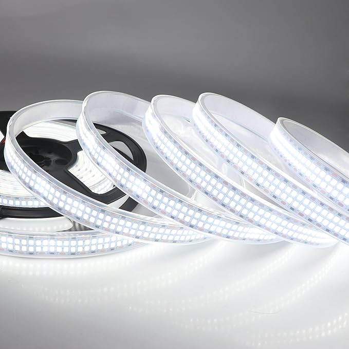 LED Strip Lights Cold White 6500K Double Row 2835 SMD DC 12V IP67 | 16.4ft/5M - Image 2