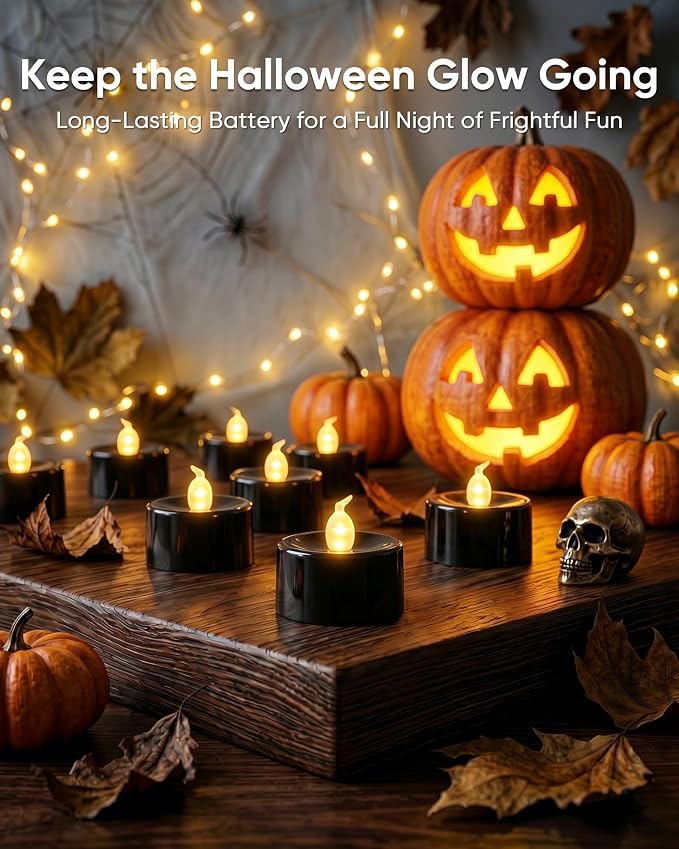 Homemory 50-Pack Black Flameless Battery Tealight Candles, 200+ Hours | - Image 7