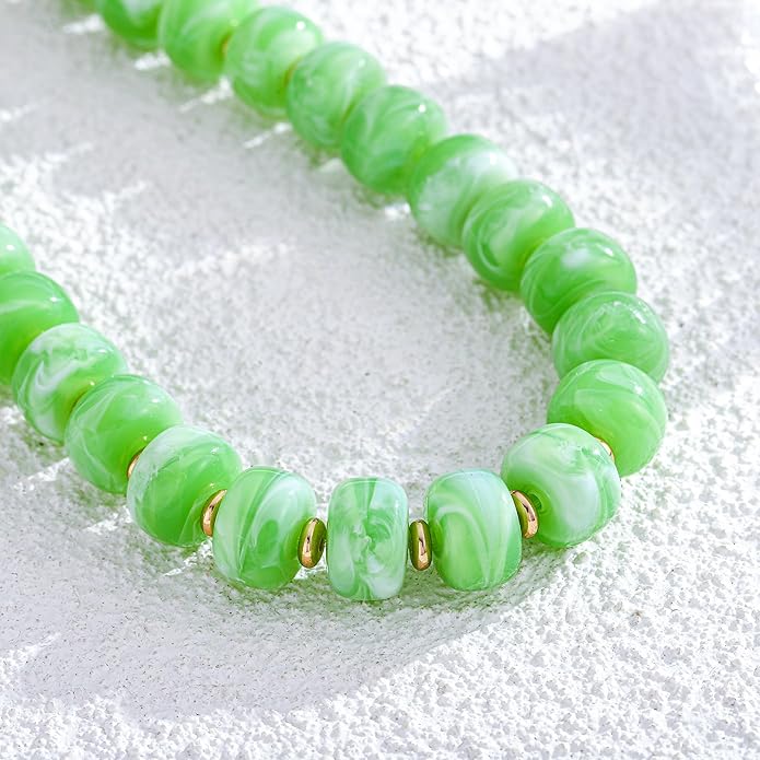 LILIE&WHITE Resin Chunky Beaded Necklace for Women Minimalistic Modern Statement Necklace Jewelry Accessories