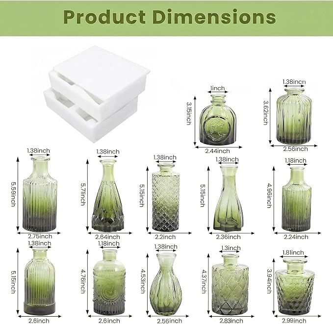 Mini Bud Vases Centerpieces for Tables, Small Flower Vases Suitable for - Image 2