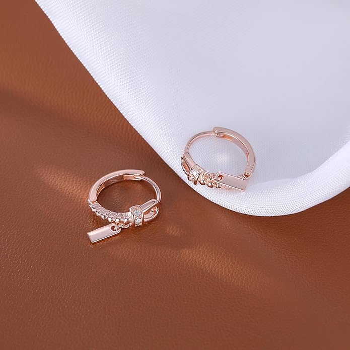 Reffeer Solid 925 Sterling Silver Minimalist Hoop Earrings for Women Teen Girls CZ Hoop Earrings Cartilage Helix Hoop Earrings Huggie