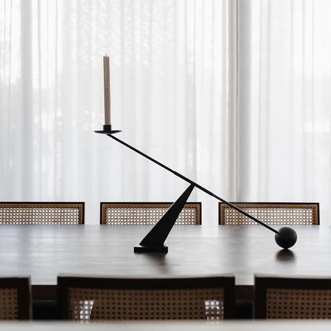 Black Metal Modern Candle Holder Candlestick Holders Decorative Candle Stand - Image 5