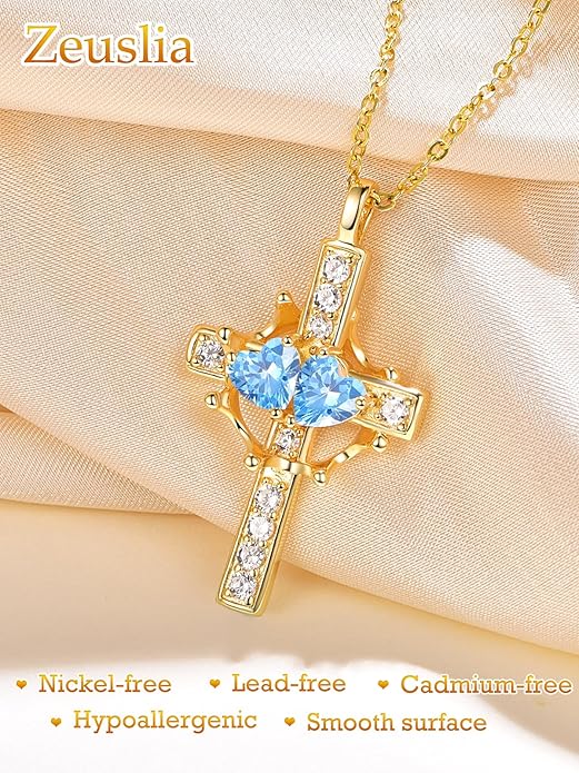 Valentine's Day Gifts for Wife 925 Sterling Silver Double Birthstone Pendant Necklaces I Love You for Always and Forever Necklace Anniversary Birthday Gifts for Wife Girlfriend Mom Her