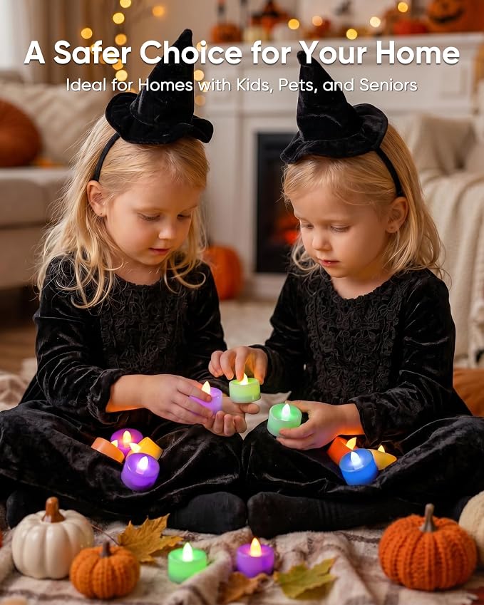 Homemory 50-Pack 7-Color Changing Flameless Tea Light Candles, 200+ Hours | LED - Image 4