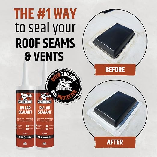 Liquid Rubber RV Lap Sealant, Self-Leveling Roof Sealer, 2 Pack | Flows - Image 2