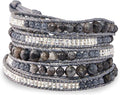 Bracelet for Women – Handmade Vegan Boho Natural Stone Layered Bracelet, Thailand Bohemian Stackable Beaded Wrap Bracelets, Summer Hippie Bracelet Stack, Fashion Jewelry Gifts