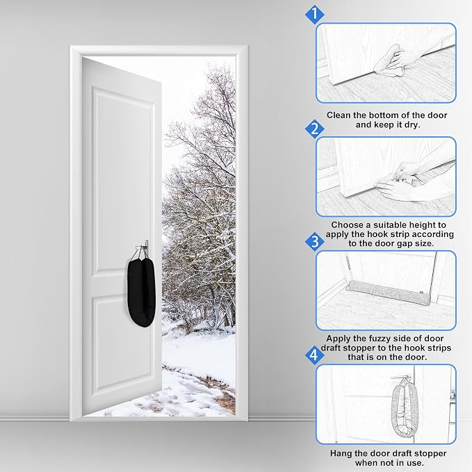 NABOWAN 38" Weighted Under Door Draft Stopper -Triangular Door Draft Blocker - Image 6