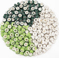 200 Pieces European Large Hole Spacer Beads, Green European Craft Beads Rhinestone Lampwork Beads Fairy Garden Beads for DIY Charms Bracelet Necklace Earring Jewelry Making Supplies