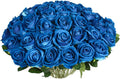 30 PCS Fake Blue Roses, Artificial Flowers Bulk, Realistic Silk Faux Roses | by Jefuzh