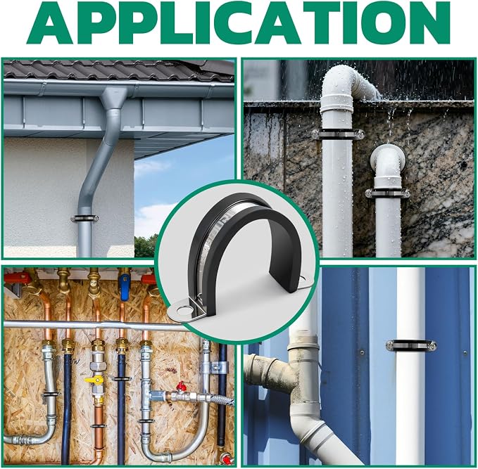 OURU 1/2 Inch Pipe Strap Fits 0.51"/12.9-13.1mm OD, Rubber U Bracket, - Image 7