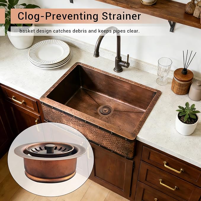 CT Copper Tailor Copper Kitchen Garbage Disposal Flange Fit 3.5 Inch Standard - Image 2