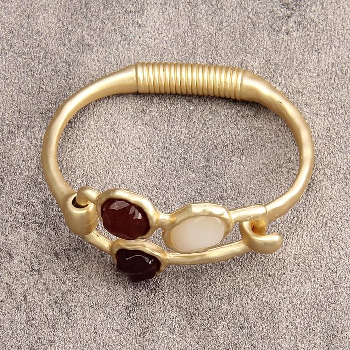 Gold Cuff Bracelet for Women Silver Beaded Bracelets Open Bangle Stackable Stretch Bead Bracelet Boho Jewelry Gifts for Wife Couple