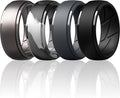 ThunderFit Men's Silicone Rings 10mm Wide 2.5mm Thick Rubber Bands, Breathable, Variety Multipack 1-10