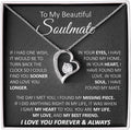 To My Beautiful Soulmate Necklace For Women, Necklace For Wife From Husband, Girlfriend Necklace From Boyfriend, Wife Birthday Gifts From Husband, Gifts Boxes For Women, Soulmate Necklace For Her