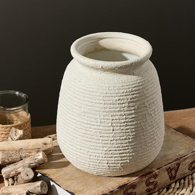 Ceramic Flower Vases Home Decor, Rustic Farmhouse Decorative Vase Pottery - Image 4