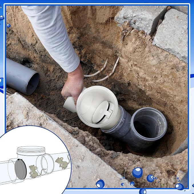 Tondiamo 2 Pcs 3 Inch Backwater Valve Drain Backflow Preventer Valve Prevent - Image 6