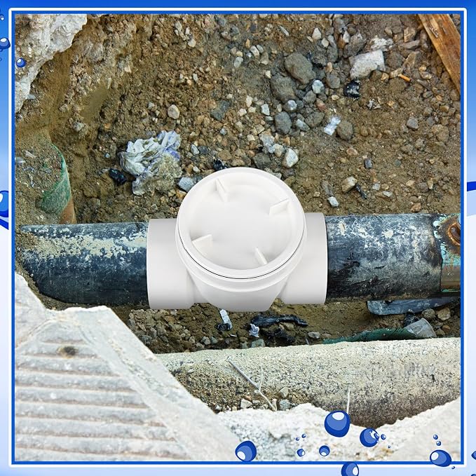 Tondiamo 2 Pcs 3 Inch Backwater Valve Drain Backflow Preventer Valve Prevent - Image 7