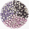 200 Pieces European Large Hole Spacer Beads, Purple European Craft Beads Rhinestone Lampwork Beads Fairy Garden Beads for DIY Charms Bracelet Necklace Earring Jewelry Making Supplies