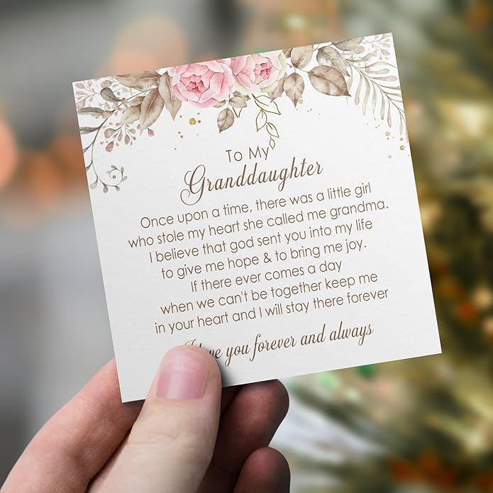 To My Granddaughter - Infinity Heart Bracelet Gift with Meaningful Card, Granddaughter Gifts from Grandma & Grandpa, Elegant Silver Jewelry for Birthday, Graduation, Christmas.