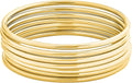 Edforce Stainless Steel Glossy Thin Round Bangle Bracelet Set for Women, Set of 7