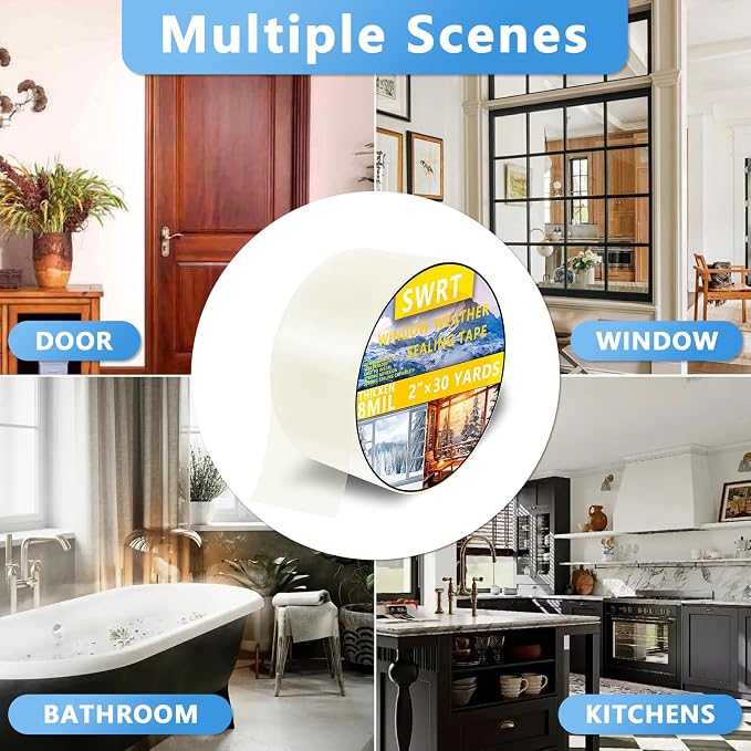 SWRT 2" x30YD 8Mil Window Sealing Tape No Residue | 8 mil thick, heavy duty - Image 4