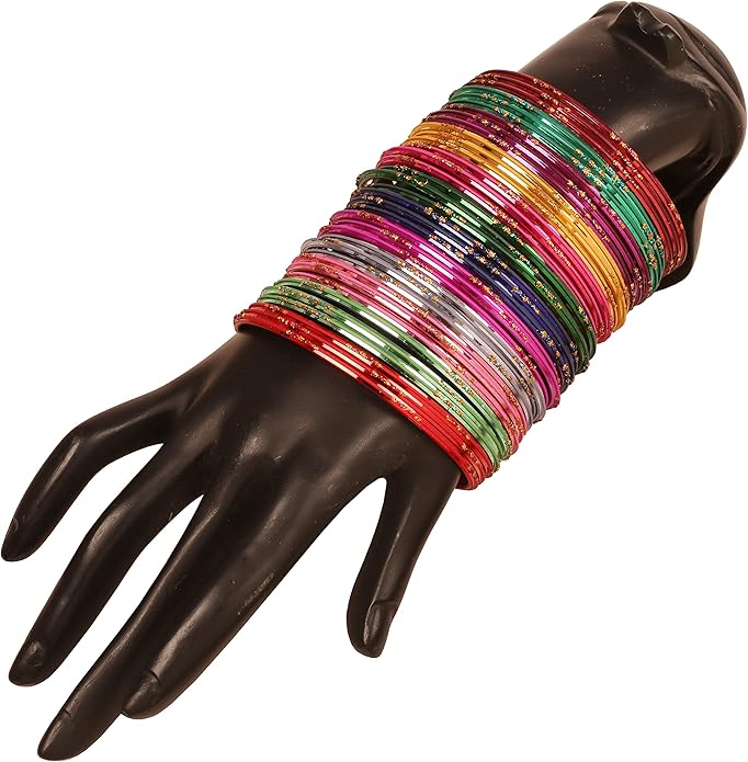 Touchstone indian bangles bracelets for women colorful churiyan set return gifts jewelry chudiya bulk pack bollywood metal bangle sets 12 textured vintage colors. Set of 144
