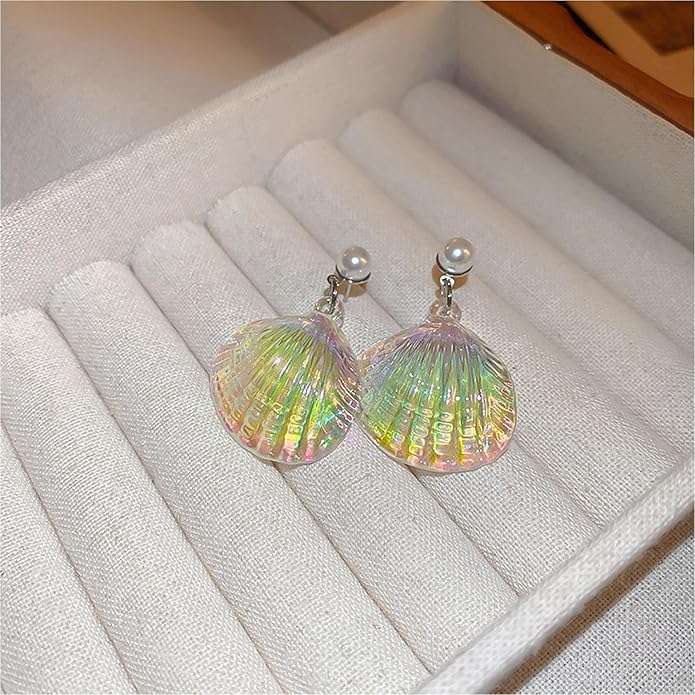 Seashell Starfish Earrings Beach Jewelry for Women Pearl Drop Shell Earrings Ocean Beachy Fashion Accessories Womens Summer Outfits 2026 Tropical Vacation Outfits Beach Vacation Clothes Dresses