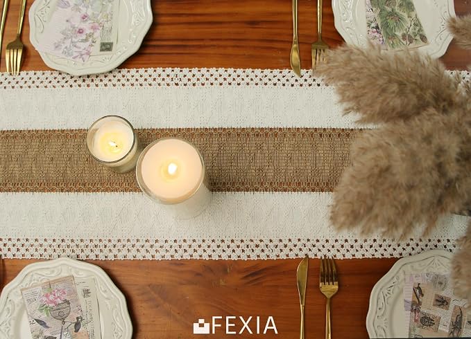 Boho Table Runner for Fall Home Decor 12x48 Rustic - Image 6