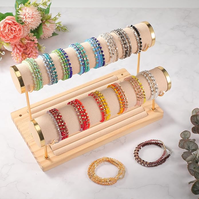 Kigeli 60 Pcs Bohemian Beaded Bracelets for Women Stackable Multi Layer Statement Sparkly Bulk Colorful Boho Crystal Stretchy Bracelet Set Jewelry Gifts