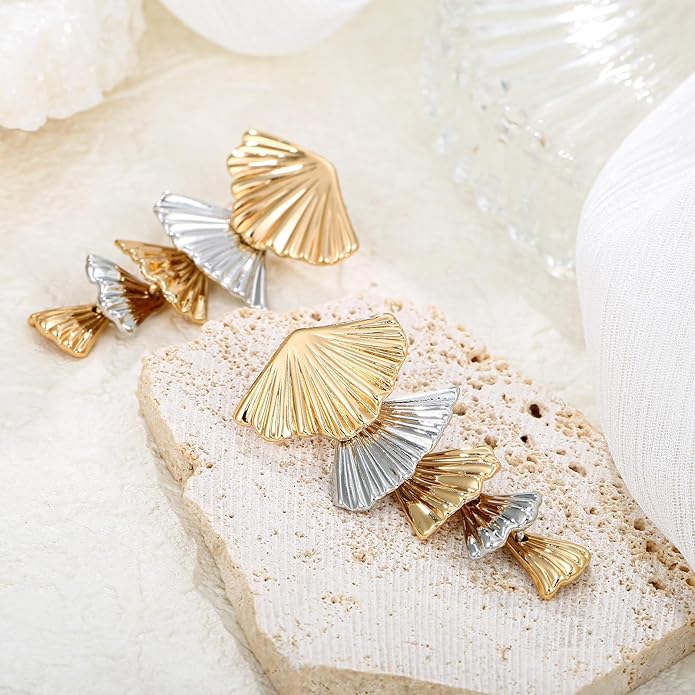 Gold/Silver Shell Dangle Earrings for Women Seashell Drop Dangle Earrings Ocean Beach Earrings Summer Jewelry