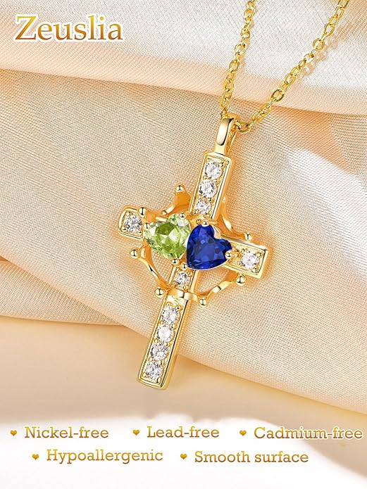Valentine's Day Gifts for Wife 925 Sterling Silver Double Birthstone Pendant Necklaces I Love You for Always and Forever Necklace Anniversary Birthday Gifts for Wife Girlfriend Mom Her
