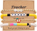 Heishi Beaded Stretch Bracelets for Women Stackable Polymer Clay Beads Bracelets Friendship Boho Summer Beach Bracelet Jewelry Set