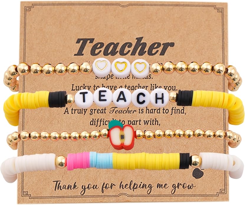 Heishi Beaded Stretch Bracelets for Women Stackable Polymer Clay Beads Bracelets Friendship Boho Summer Beach Bracelet Jewelry Set