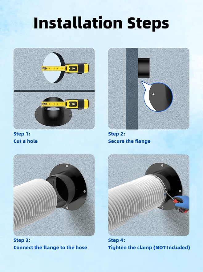 6 Inch Duct Connector Flange, Metal Dryer Vent Connector Fittings | Dust - Image 5