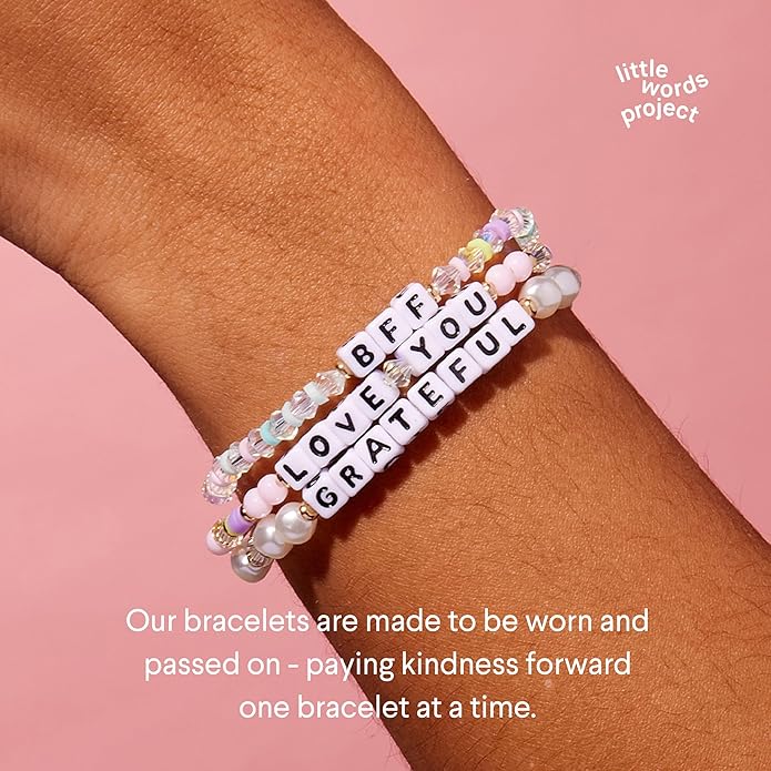 Little Words Project Mother's Day Gifts, The Original Word Bracelet, Made with Colorful Beads and Plated Brass Hardware, Handcrafted Design & Positive Message