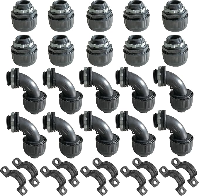 Yariwiz 1/2 Black Special Extra Flexible Plastic Liquid Tight Conduit Connector by Yariwiz