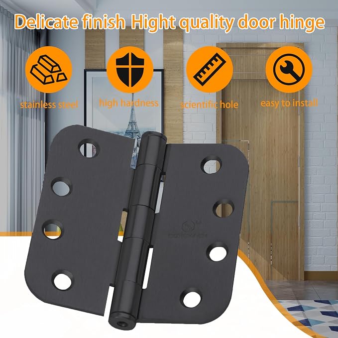 Matte Black Heavy Duty Door Hinge 4 X 4 Inch Ball Bearing Commercial Hinges - Image 3